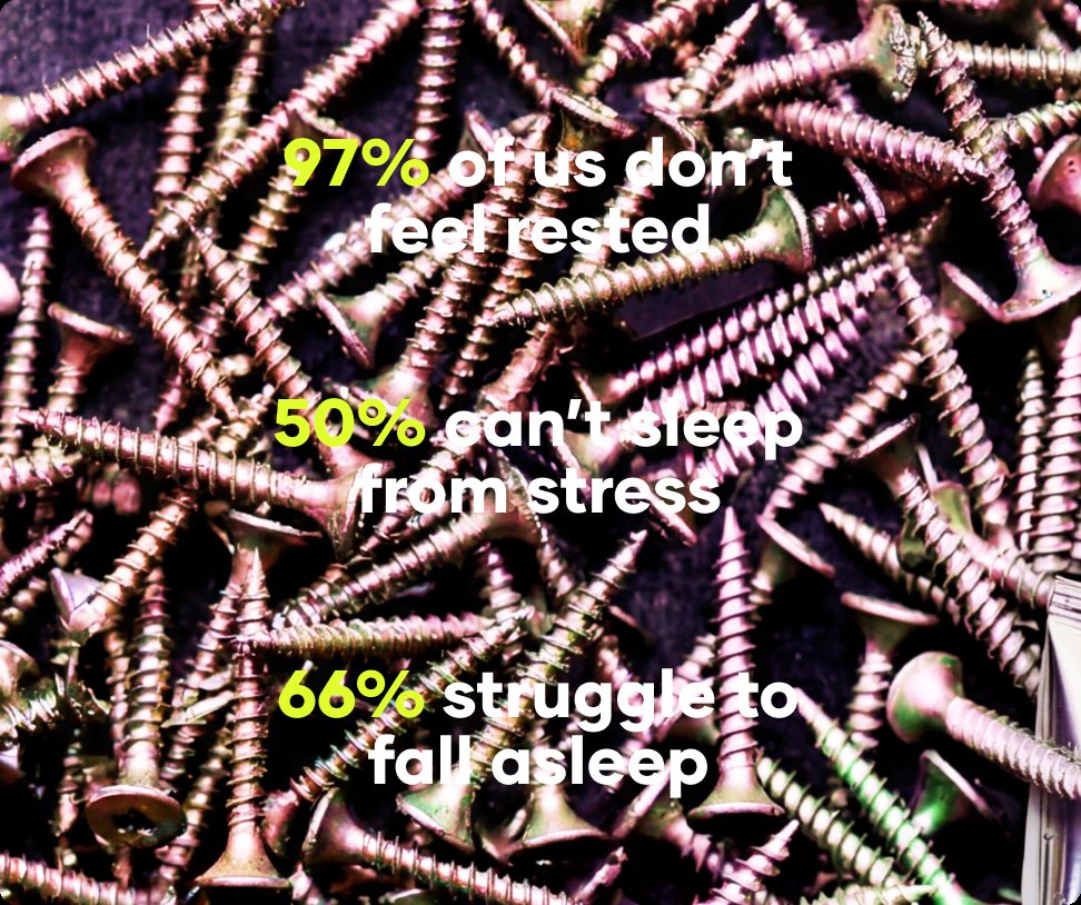 Stress and sleep statistics over metal screws from Flewd