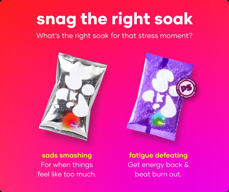 Sads Smashing and Fatigue Defeating stresscare bath soak pouches side by side